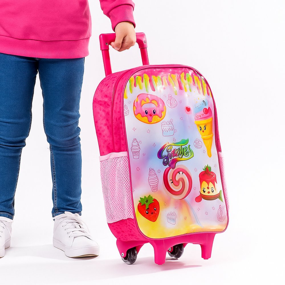 Mochila Infantil Rodinhas  Escolar Infantil Escolar Meninas Meninos