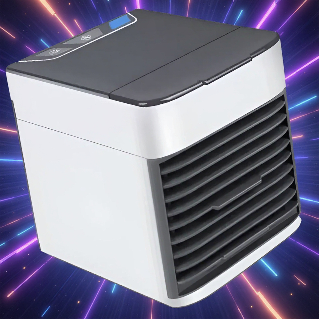 2 em 1 Mini Climatizador Portátil Ar Condicionado Ventilador Umidificador Chega de Sofrer com Calor