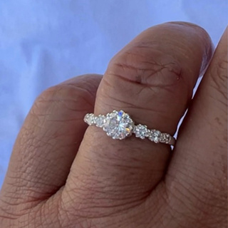 Anel Solitário Angel Cravejado Prata 925 anel de compromisso, noivado, namoro, casamento em Oferta na Shopee