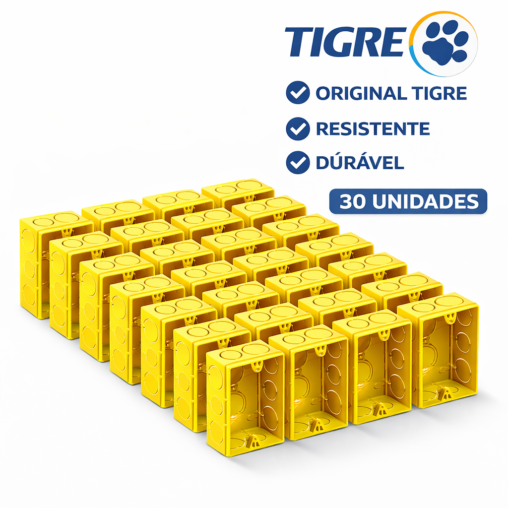 Kit Caixinhas de Luz e Energia Reforçadas p/ Tomada/Interruptor/elétrica 4x2 Tigre