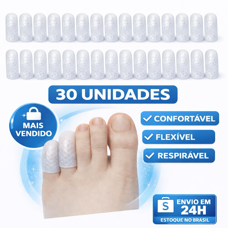 Kit  Dedeiras de Silicone Protetor Calo Unha Encravada Para Dedo Dos Pés em Oferta na Shopee