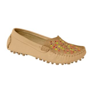Mocassim Infantil Feminino Em Couro Legítimo com Strass Coloridos em Oferta na Shopee