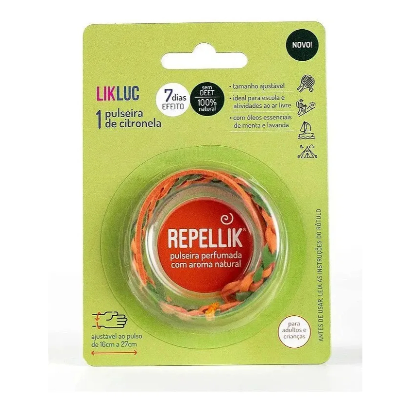 Pulseiras De Citronela Repellik® - Proteção Por Até 7 Dias Cor Verde Verde