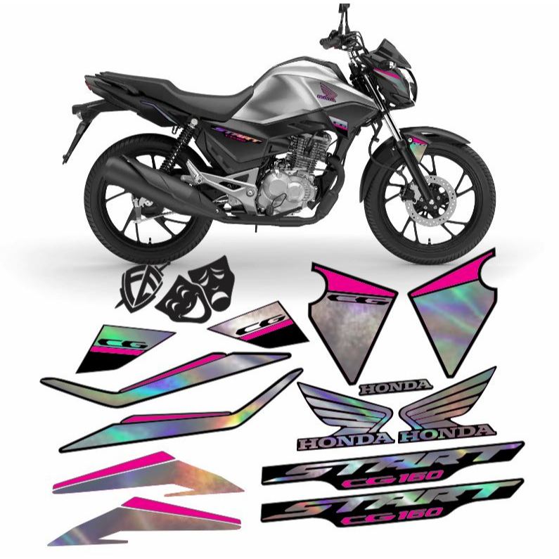 kit adesivo start 160 2025 faixas holografico personalizado