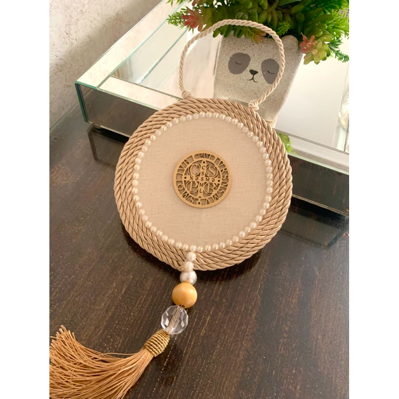 Enfeite Decorativo de Porta MDF l Mandala De Porta Religiosa Católica l Presente de Fé e Proteção l