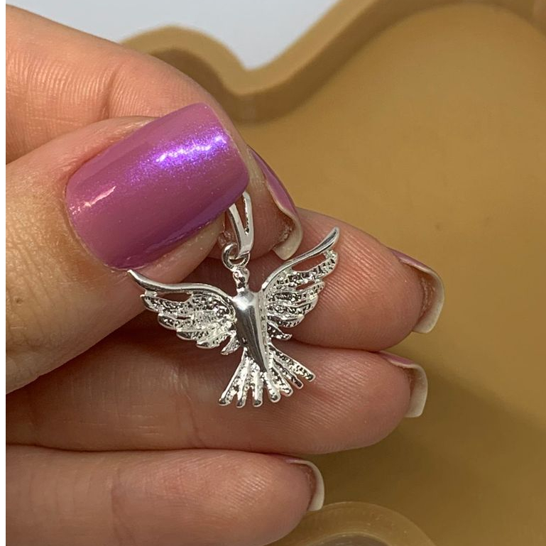 Pingente Espírito Santo Feminino Prata 925 Delicado e Elegante Semijoia Banhada em Oferta na Shopee