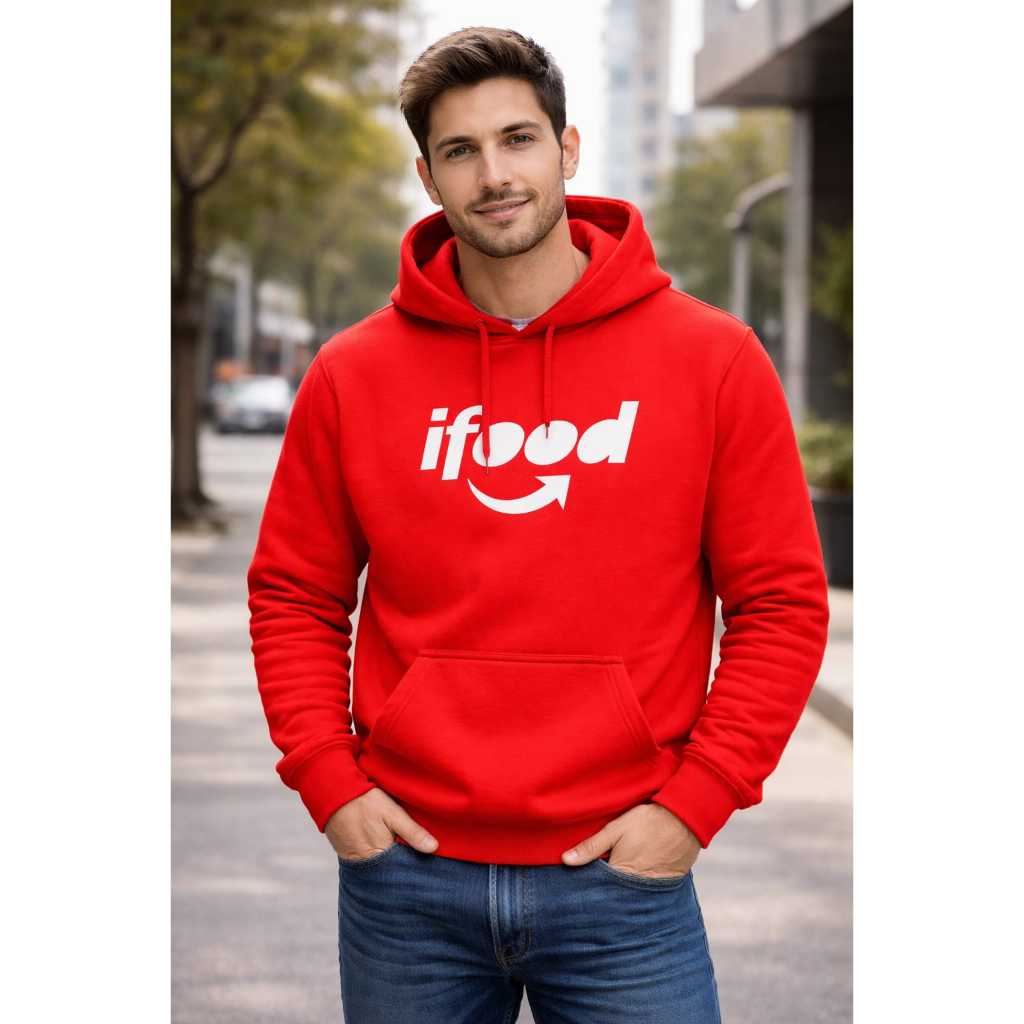 Moletom Canguru Com Capuz Confortável Blusa De Frio Estampa Ifood