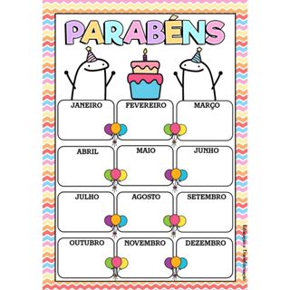 Banner Pedagógico Calendário de Aniversários Infantil Escolar | Parabéns | Decoração Educativa em Oferta na Shopee