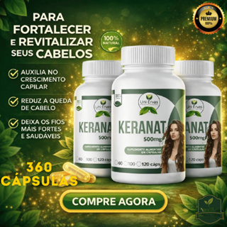 Keranat Suplemento Para Cabelos 100% Natural - 120 Cápsulas 500Mg em Oferta na Shopee