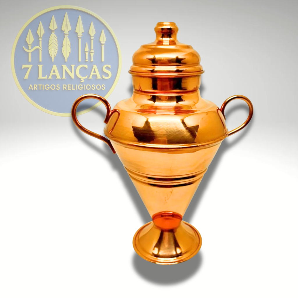 Quartinha em Metal Cobre  com Asa 20 cm - Umbanda /Candomblé