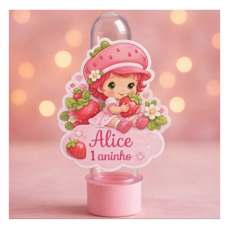Apliques tubetes,  tema moranguinho baby lembrancinhas personalizadas, aniversários