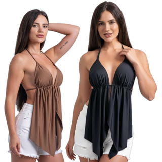 Top Cropped Feminino Malibu em Oferta na Shopee