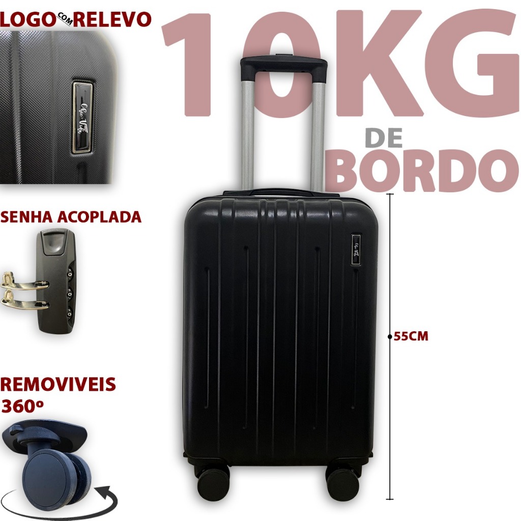 Mala de Bordo 10 Kg Roda Dupla Mala Viagem 8 Kilos - 20 Kilos Rodinhas 360° 2026 Novo Com Senha