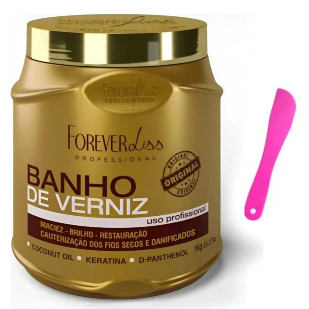 Máscara Banho de Verniz Forever Liss 1kg Mega Brilho.