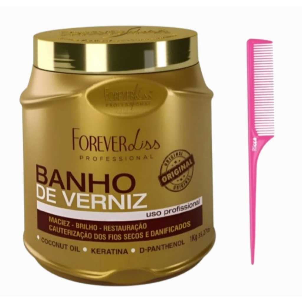 Banho De Verniz Forever Liss Máscara 1Kg +