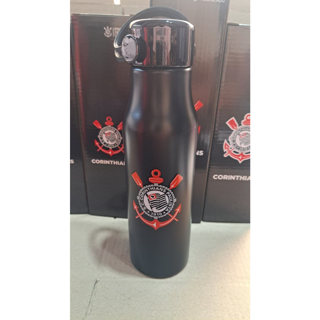Garrafa Corinthians Alumínio 600 ML em Oferta na Shopee