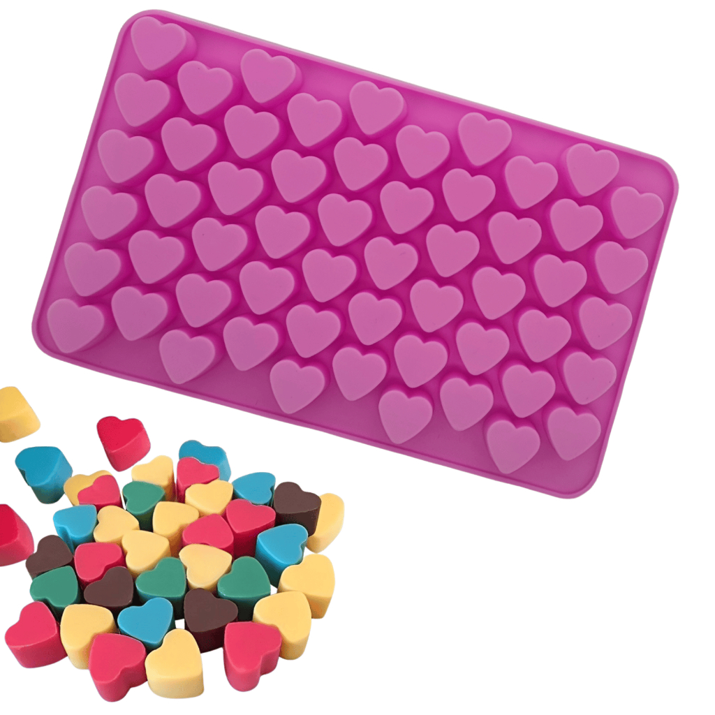 Molde de Silicone Coração 55 Cavidades Bala Fini Vela Goma Doce Gelatina Chocolate Forma Corações em Oferta na Shopee