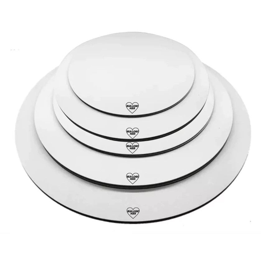 Kit Cakeboard MDF Branco 3mm Prato para Bolo Confeitaria Personalizado Base para Bolo MDF Personalizado MDF