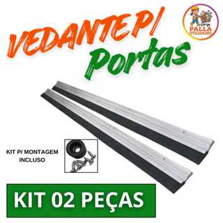Vedante Porta 80cm Kit com 2 Peças Rodinho Veda Porta em Alumínio Reforçado em Oferta na Shopee