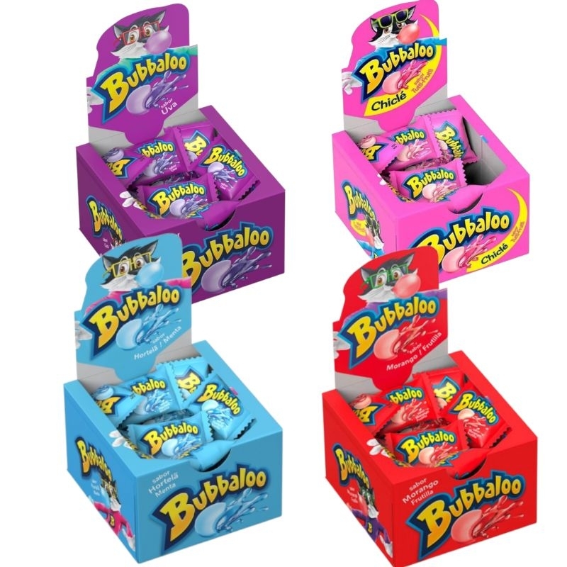 Kit C|2 Chiclete Bubbaloo Sabores 300g 60un.