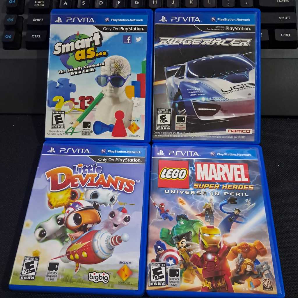 Lego + Little Deviants + Smart AS + Ridge Racer. Lote de 4 Jogos PS Vita. LEIA A DESCRIÇÃO