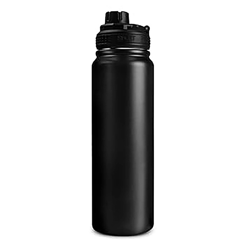 Garrafa Térmica 800ml Preta Inox Personalizada GRAVAÇÃO A LASER - Nome Logo.