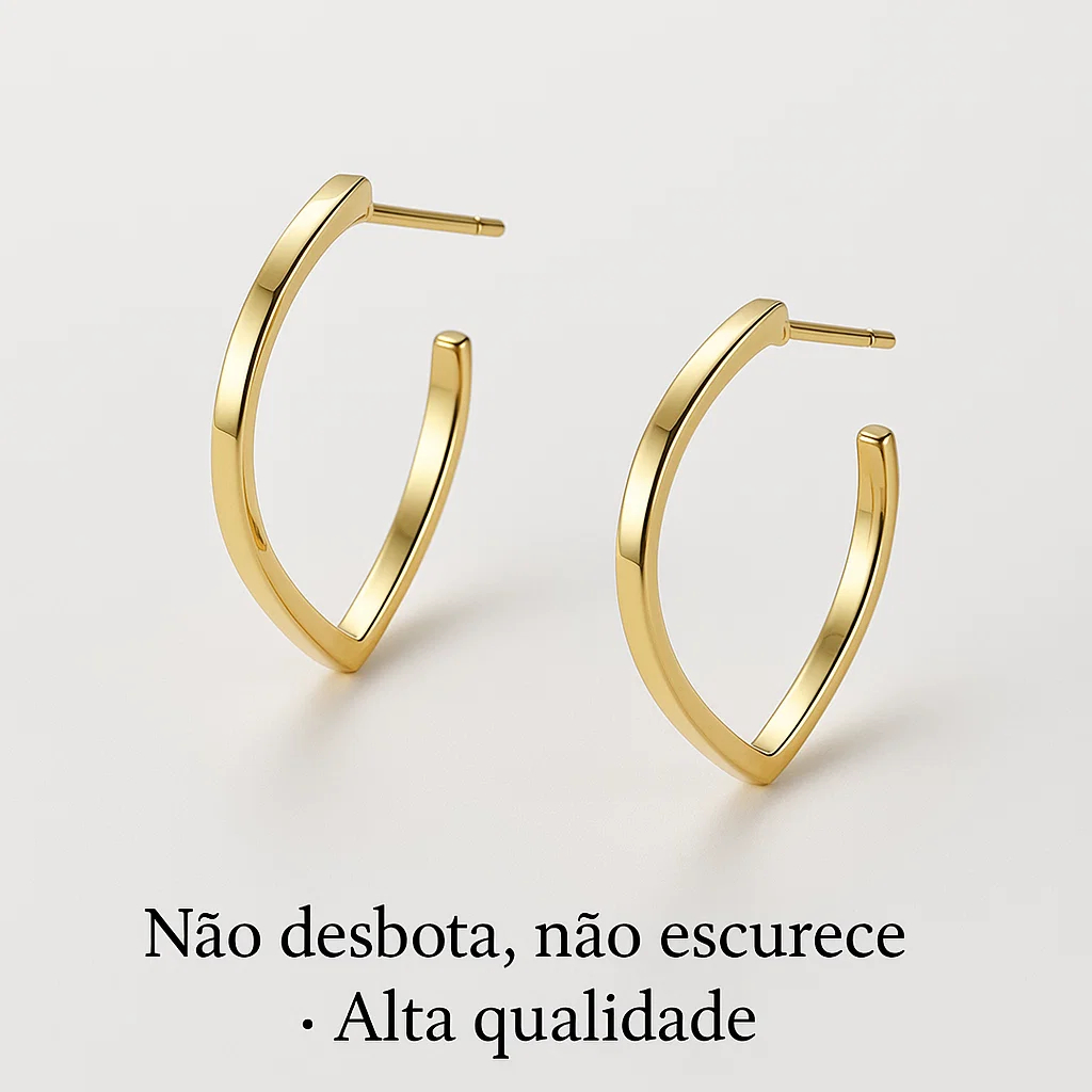 Argola Minimalista Folheada a Ouro 18K • Alta Qualidade • Brilho Duradouro em Oferta na Shopee
