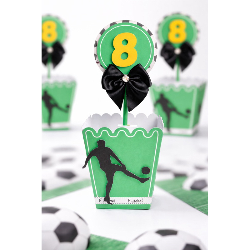 Centro de Mesa Futebol + BRINDE | Cachepot | Lembrancinha Festa Infantil | Futebol | Personalizado Futebol