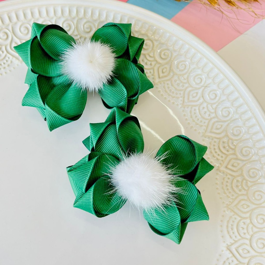 Dupla de Laço / Duplinha de Laço / Duplinha Verde Musgo / Par de  Laço Infantil / Laço F em Oferta na Shopee