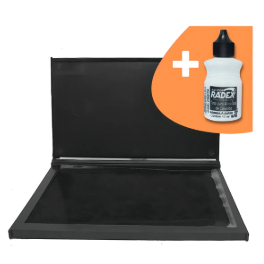 KIT Almofada Carimbo Grande N4 + Tinta Refil Preta Inclusa