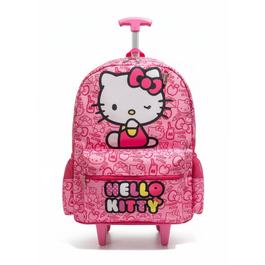 Mochila Hello kitty rosa rodinha escolar juvenil tamanho grande menina infantil envio rapido em Oferta na Shopee