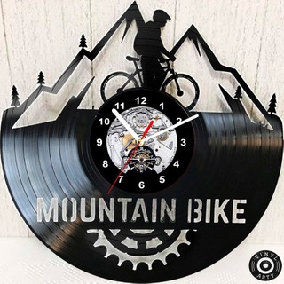 Relógio de Parede Moutain Bike Vinil Personalizado Presente Criativo Decoração Temático Ciclismo
