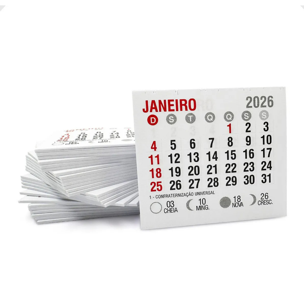 Bloco De Calendário P/ Ímã De Geladeira 2026 - mini calendário
