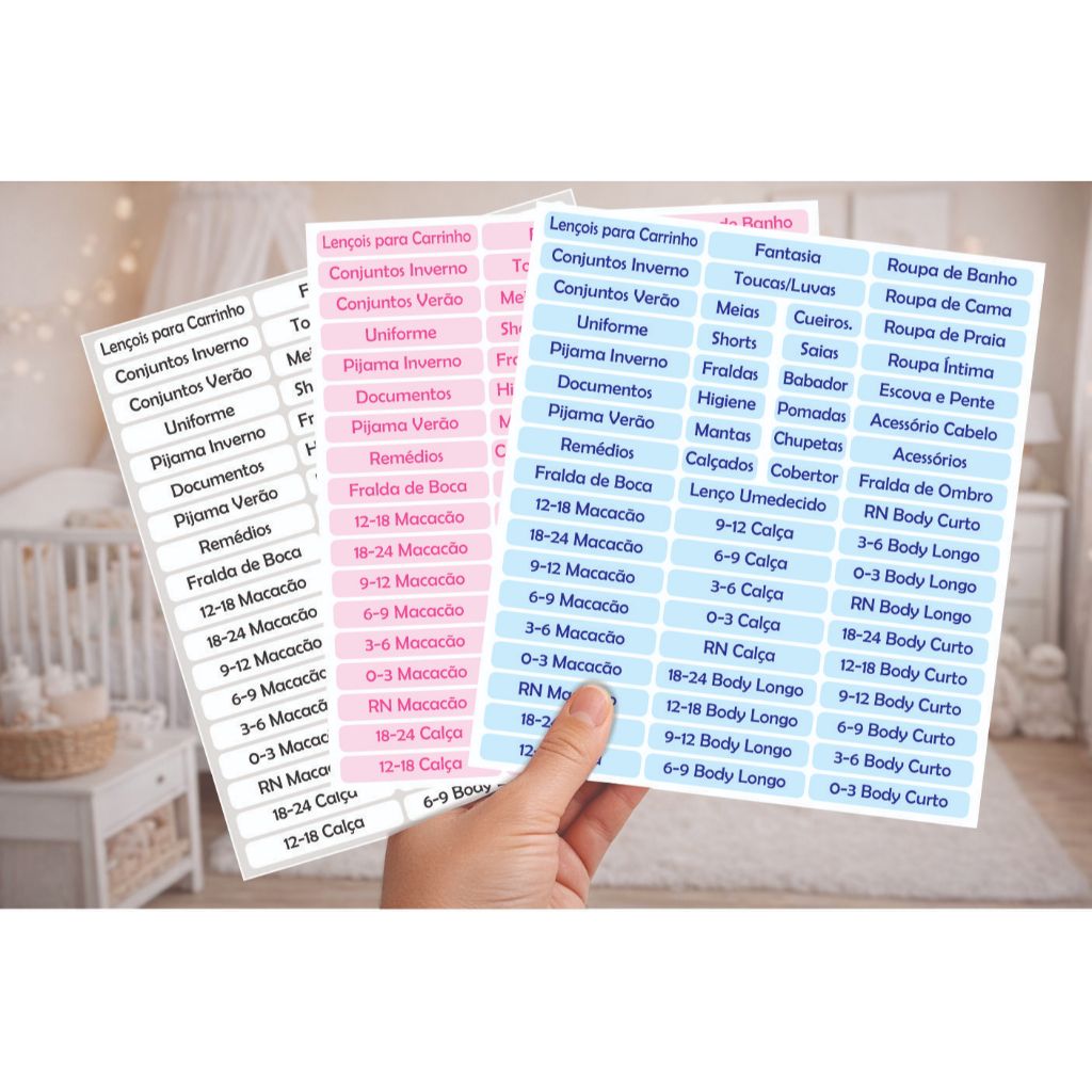Etiquetas Para Organizar Gavetas - Quarto Do Bebê em Oferta na Shopee
