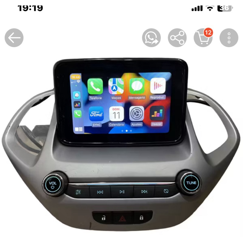 Central Multimídia Original Ford Ka 2019 SE Plus Prata Sync 3 semi  novo