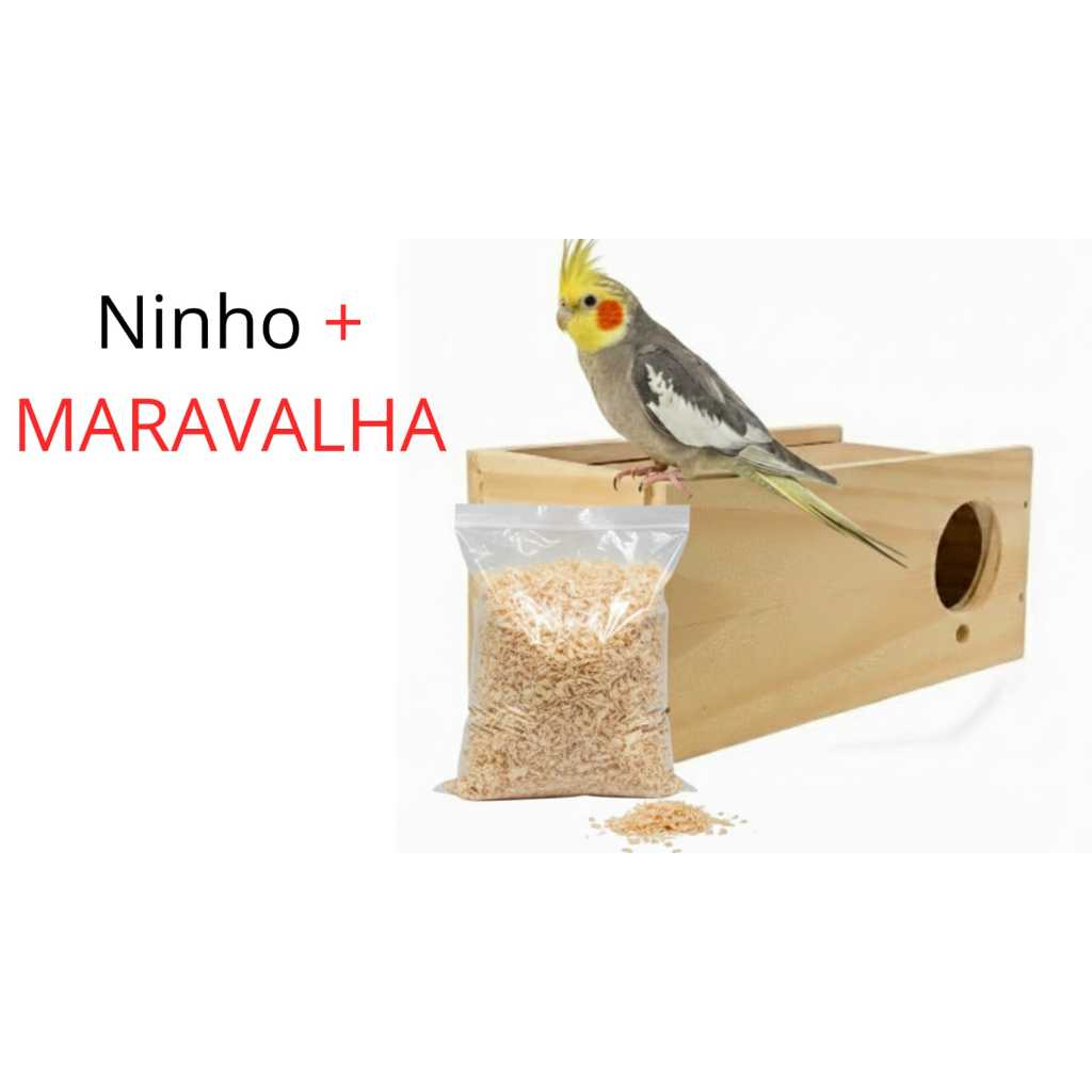 Ninho Calopsita de Pássaros Pra Chocar Reprodução +Maravalha