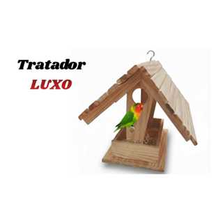 Tratador comedouro LUXO casinha para pássaros livres em Madeira Pinus em Oferta na Shopee
