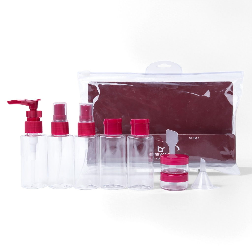 Imagem Kit De Frascos Para Viagem 10 Peças Creme Cosméticos Pote Higiene Pessoal