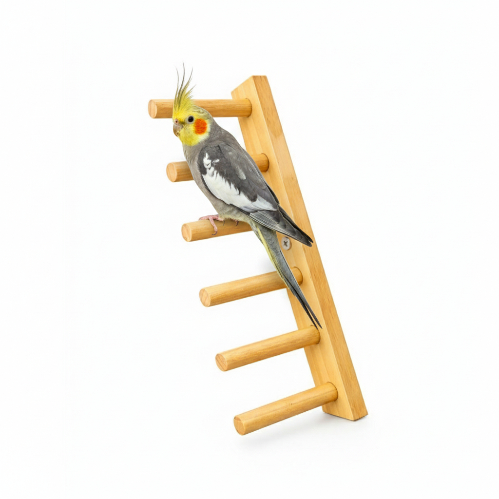 Escada poleiro 30 cm para calopsita, agapornis, periquito e outras aves