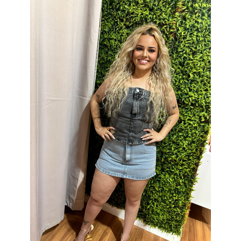 crooped jeans blusa feminina cropped tomara que cai roupas femininas