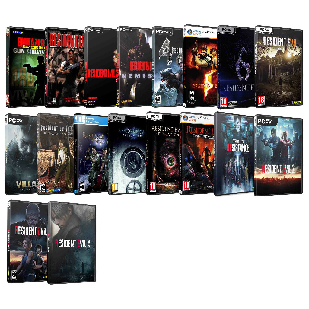 Resident evil 0,1,2,3,4,5,6,7,8,9  revelations 1,2,operation raccon city, remakes, HD remaster,-Jogo PC computador