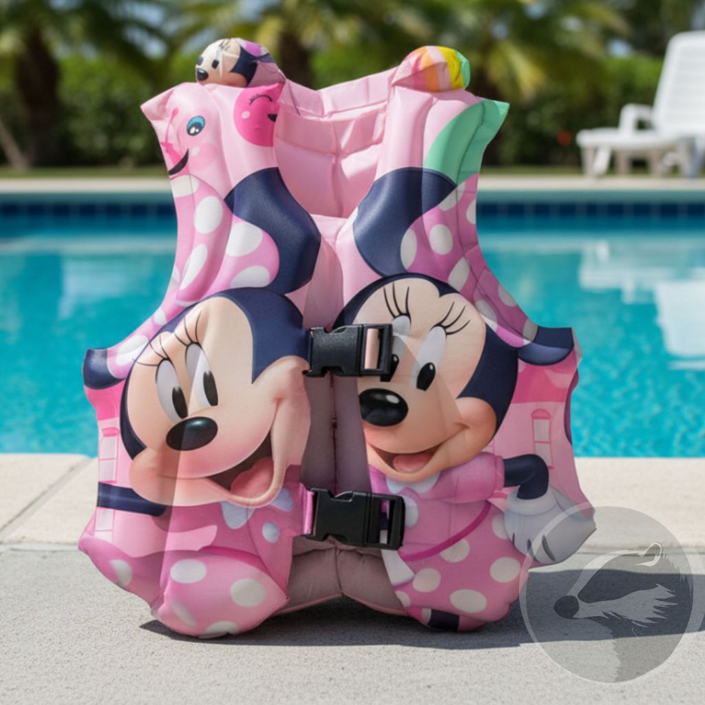 Boia Colete Inflável Minnie Disney - Resistente Salva Vidas - 43x35cm Para Piscina Praias