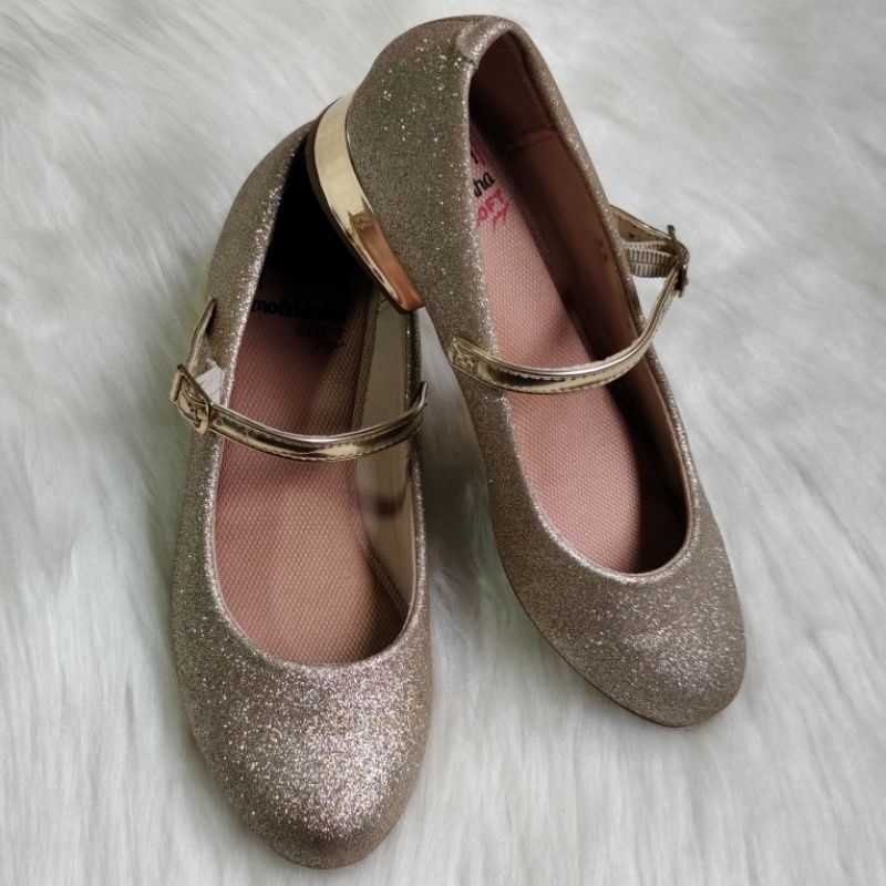 Sapatilha Dourada Glitter Molekinha Soft Infantil Tamanho 31 Usada