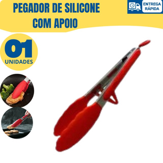 Kit Pegador de Silicone e Inox com Apoio para Carne Salada Massas Buffet Restaurante em Oferta na Shopee