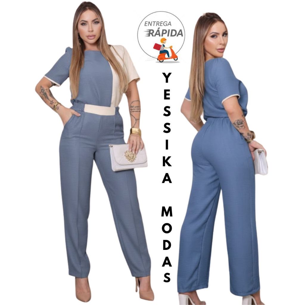 Conjunto Feminino Calça e Blusa Elegante Confortável , Social e Festa 04 em Oferta na Shopee