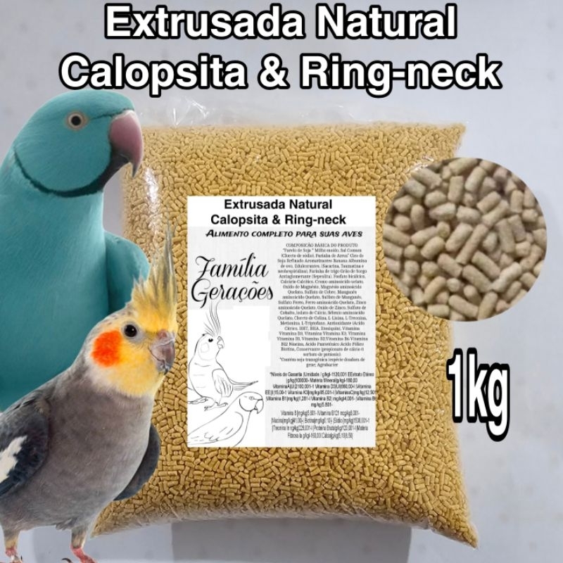 Extrusada Granulada Natural Calopsita & Ring-neck (1kg) em Oferta na Shopee
