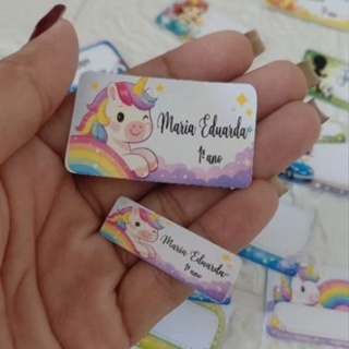 kit com 71 etiquetas escolares unicórnio personalizada- etiqueta escolar- etiquetas personalizadas em Oferta na Shopee