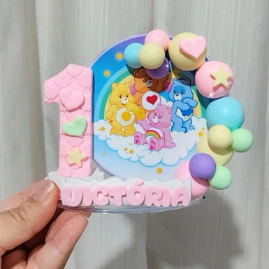 Vela de aniversário Ursinhos carinhosos / Vela cenário Ursinhos carinhosos em Oferta na Shopee