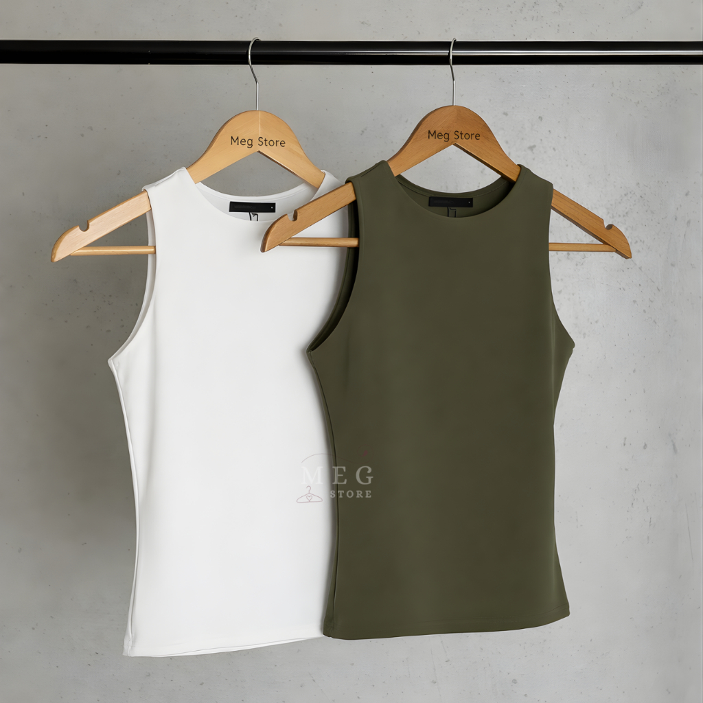 Kit 2 Regata Blusinha Feminina Básica Suplex Forro Duplo Regatinha com Alça Moda Gringa Blogueira Tendência Verão