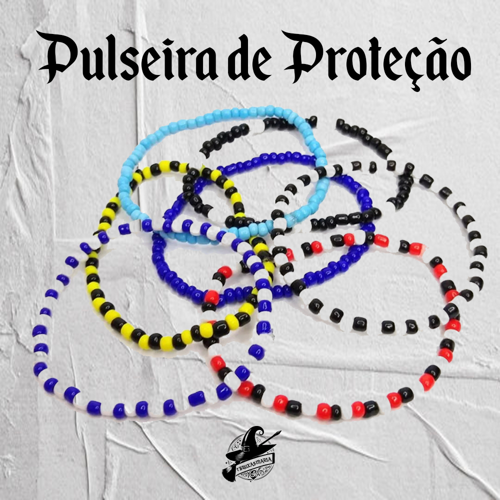 Pulseira de Proteção Dos Orixás De Miçangas Umbanda e Candomble Exu Pomba Gira Preto Velho Caboclo